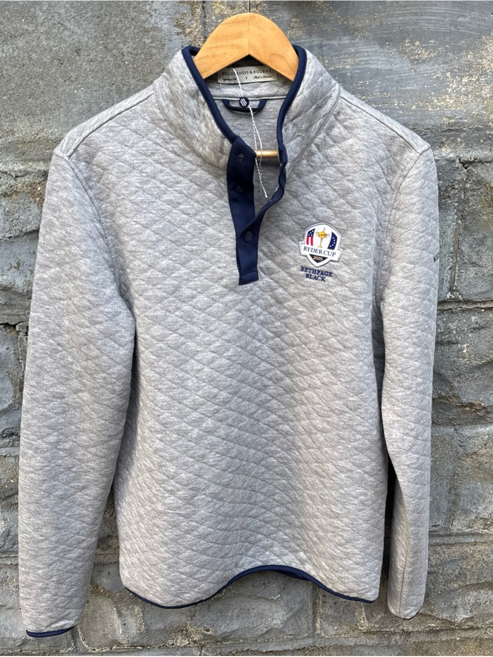 Holderness & Bourne x The Ryder Cup Sweater Mens S Quilted 1/4 Zip Bethpage